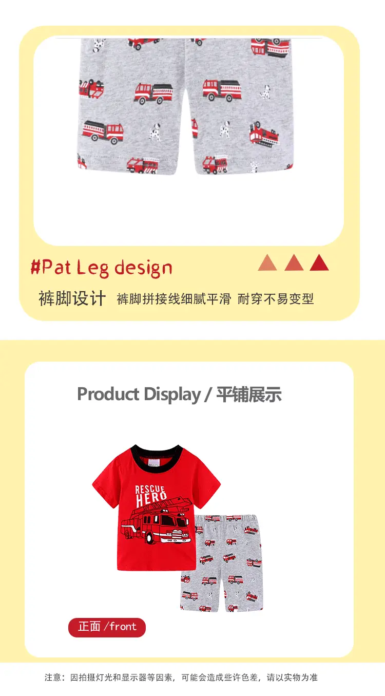 Little Boy Red Truck T-Shirt Shorts Set Summer Wear — feature 14
