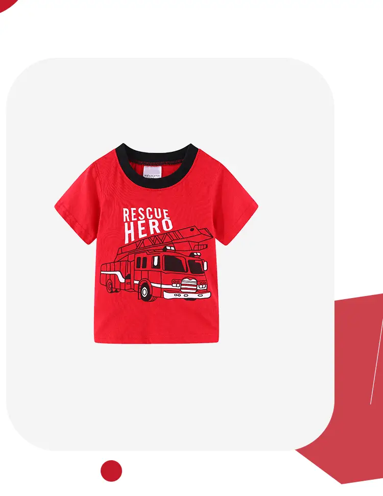 Little Boy Red Truck T-Shirt Shorts Set Summer Wear — feature 6