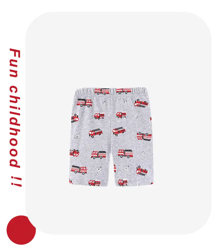 Little Boy Red Truck T-Shirt Shorts Set Summer Wear — feature 7