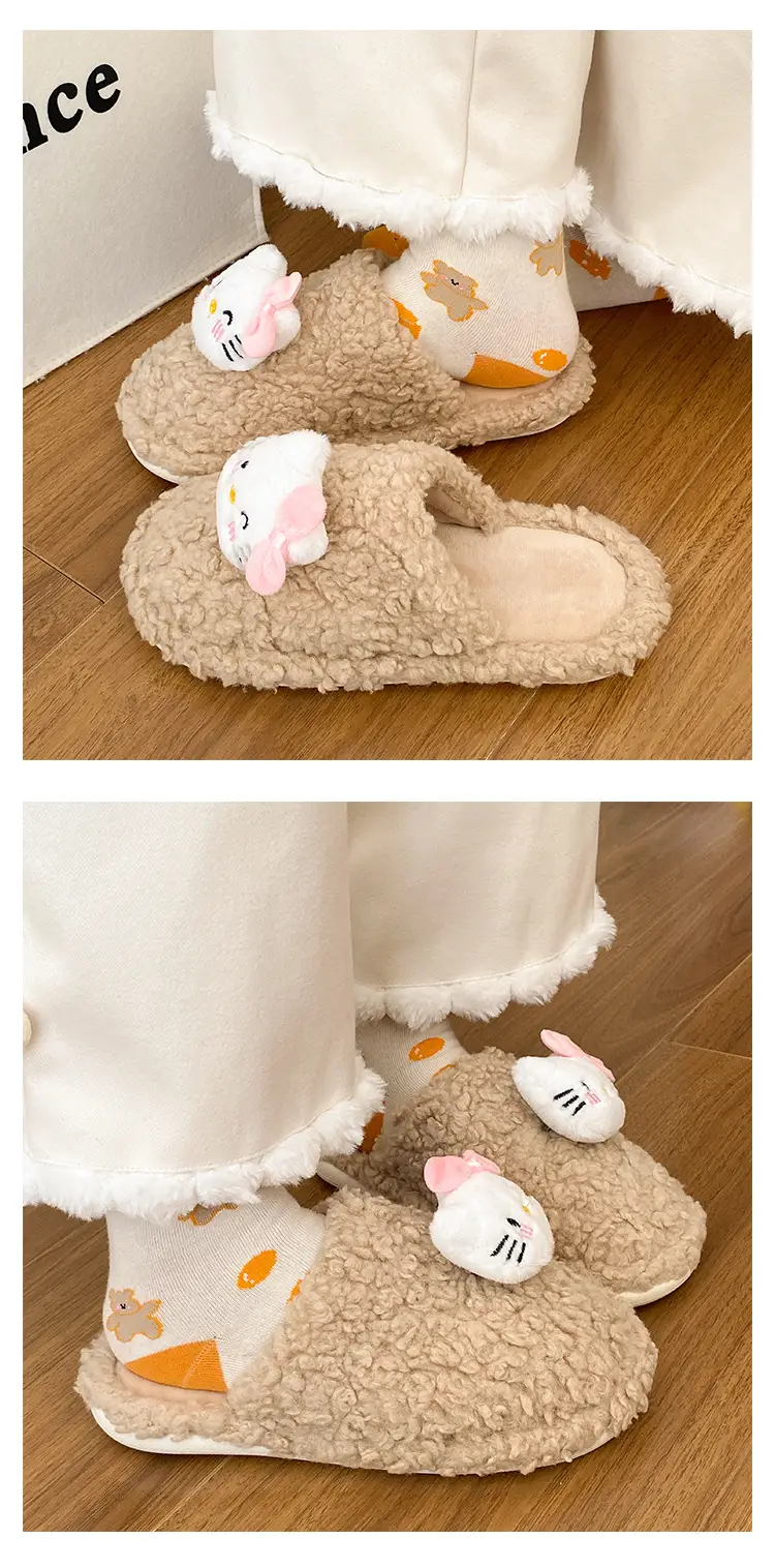 Cute Plaid Furry Shoes for Women 2025 Winter Warm — feature 14