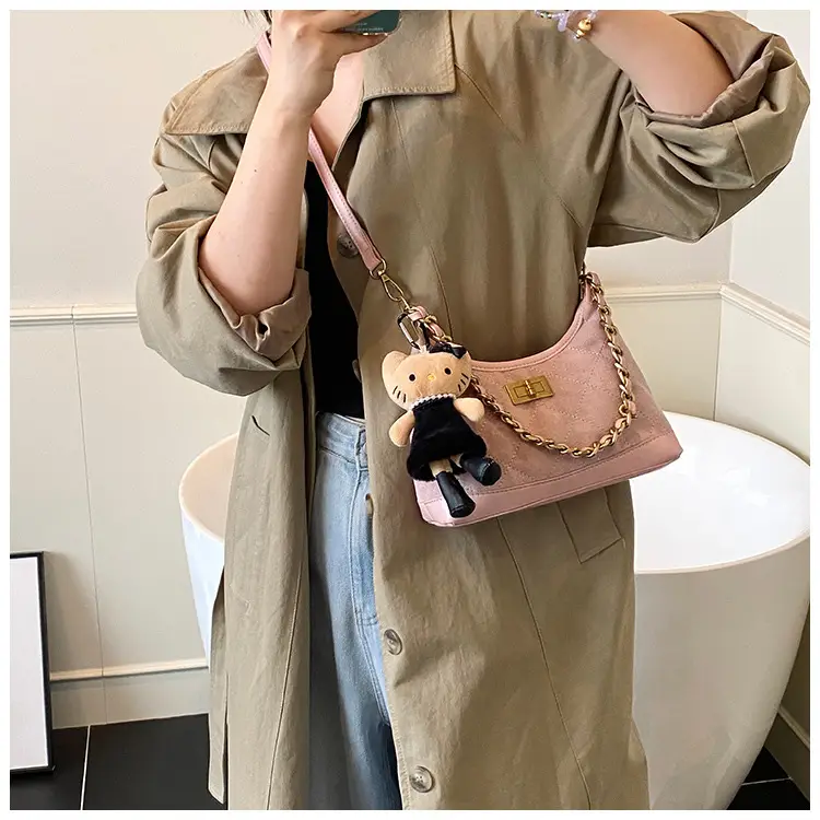 Retro Crossbody Bag for Women Brown Gold Chain 2025 — feature 11