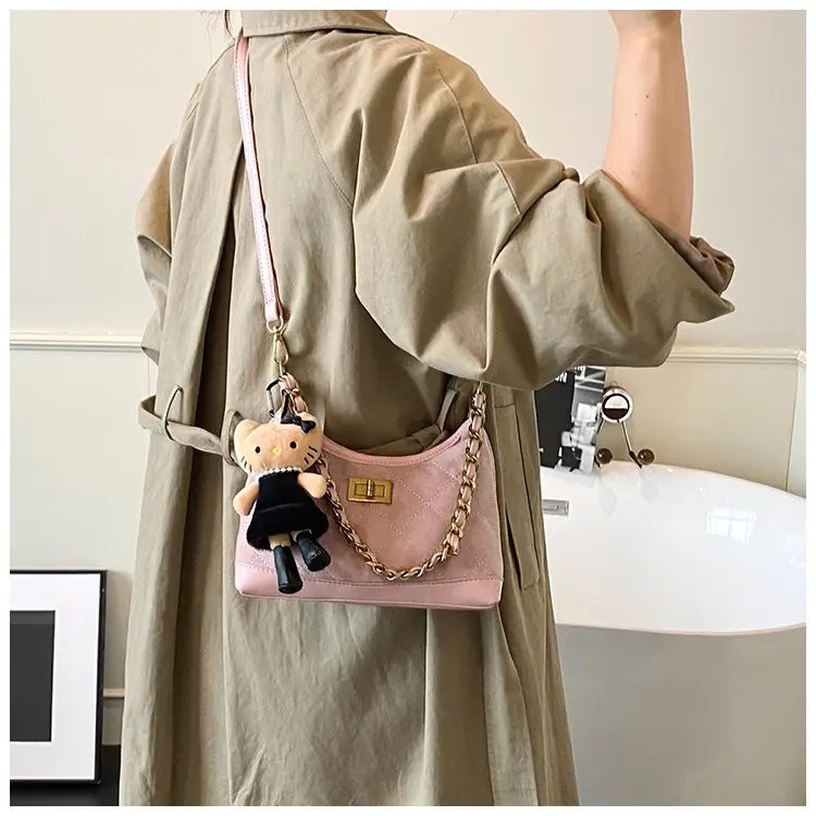 Retro Crossbody Bag for Women Brown Gold Chain 2025 — feature 12