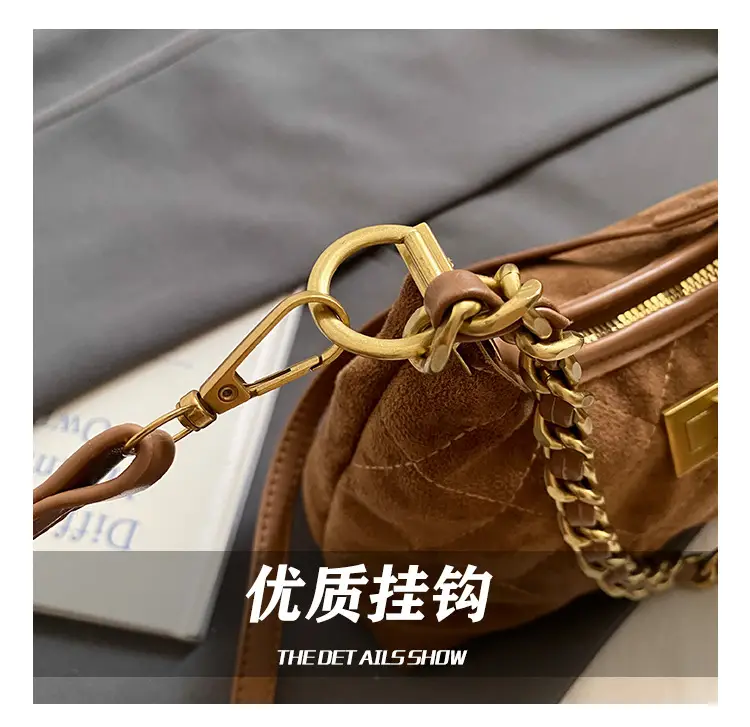 Retro Crossbody Bag for Women Brown Gold Chain 2025 — feature 5