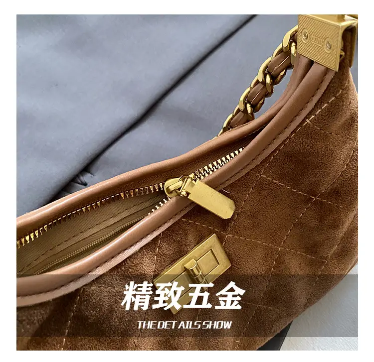 Retro Crossbody Bag for Women Brown Gold Chain 2025 — feature 6
