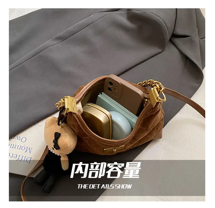 Retro Crossbody Bag for Women Brown Gold Chain 2025 — feature 7