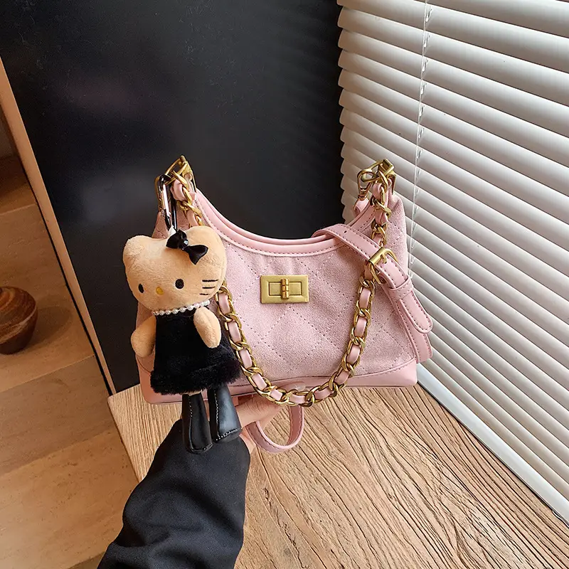 Retro Crossbody Bag for Women Brown Gold Chain 2025 - Image 4