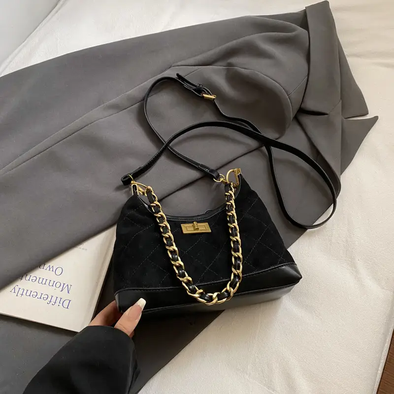 Retro Crossbody Bag for Women Brown Gold Chain 2025 - Image 5