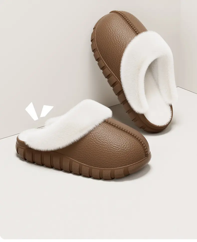 2025 New Baotou Confinement Shoes Winter Plush Warm Non-Slip Silent Thick-Soled Indoor Home Cotton Slippers for Women and Men — feature 6