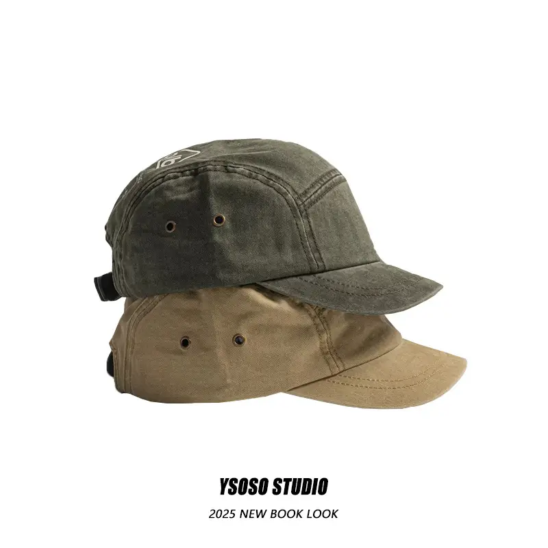 Korean New Letter Print Baseball Cap for Men Women Tan Short Bristle - Image 8