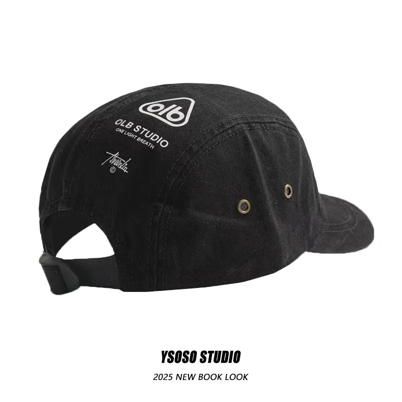 Korean New Letter Print Baseball Cap for Men Women Tan Short Bristle — feature 4