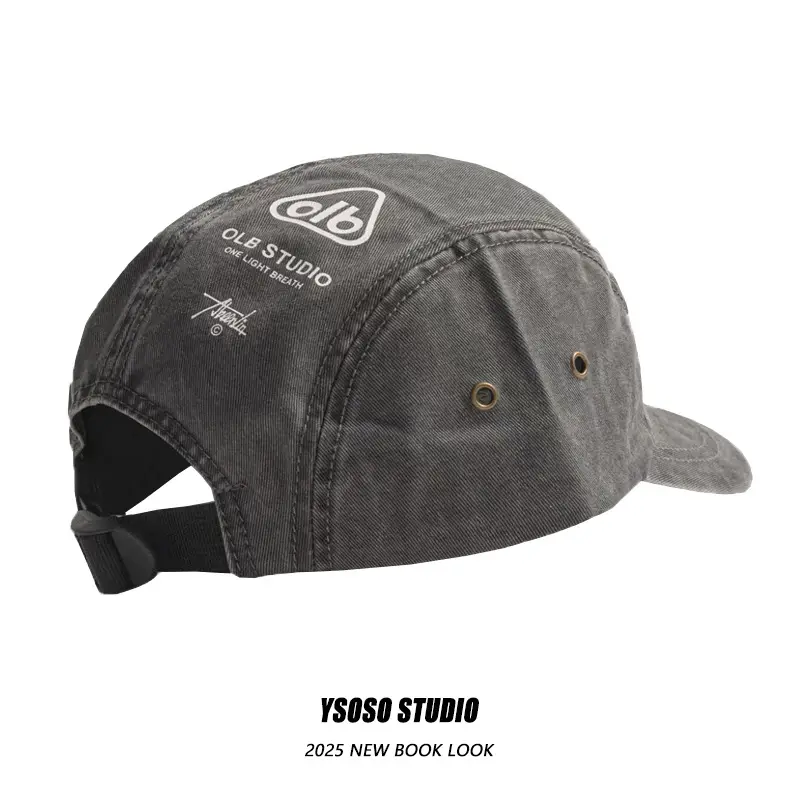 Korean New Letter Print Baseball Cap for Men Women Tan Short Bristle — feature 8