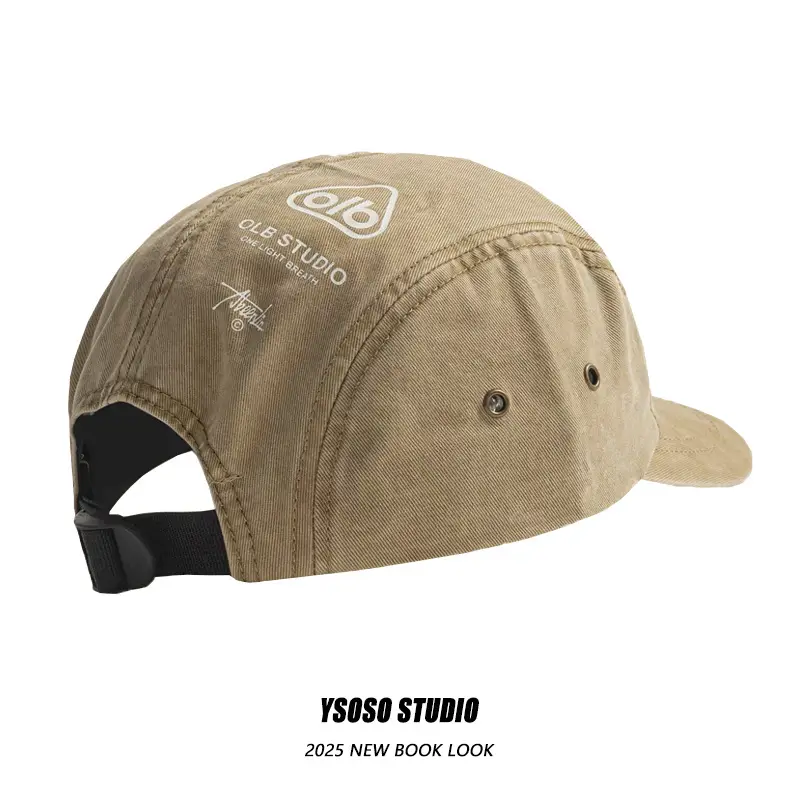 Korean New Letter Print Baseball Cap for Men Women Tan Short Bristle - Image 3
