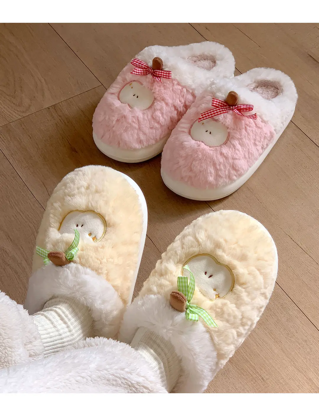 Cotton Slippers for Women Winter 2025 New Indoor Home Cute Thick-Soled Fleece-Lined Warm Couple Plush Slippers for Men — feature 17