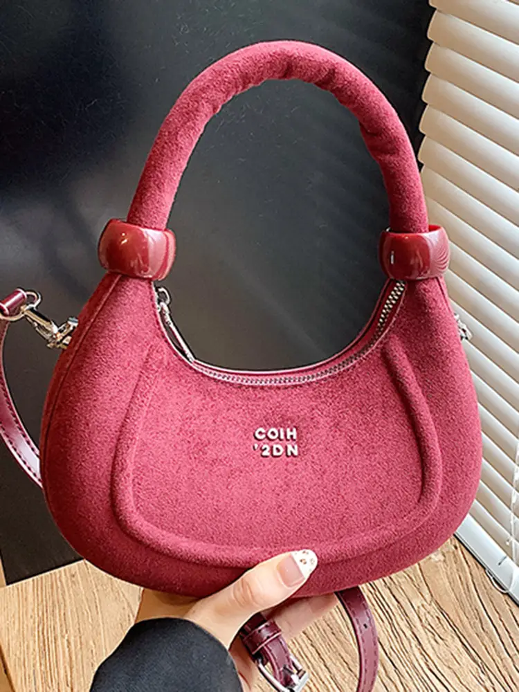 Women Handheld Underarm Bag Red 2025 New Autumn - Image 6