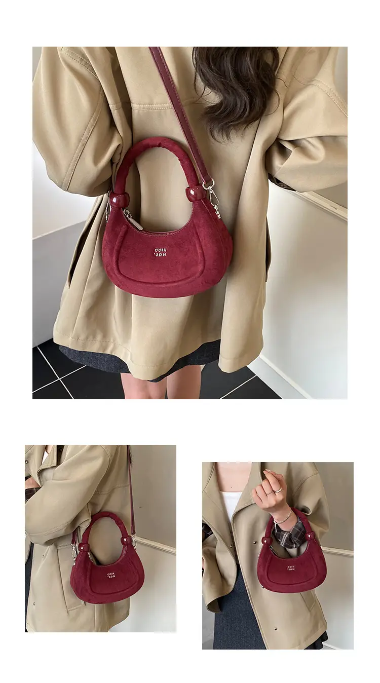 Women Handheld Underarm Bag Red 2025 New Autumn — feature 13