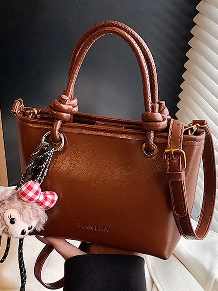 Women Satchel Bag Brown Leather Shoulder Crossbody 2025 - Image 7
