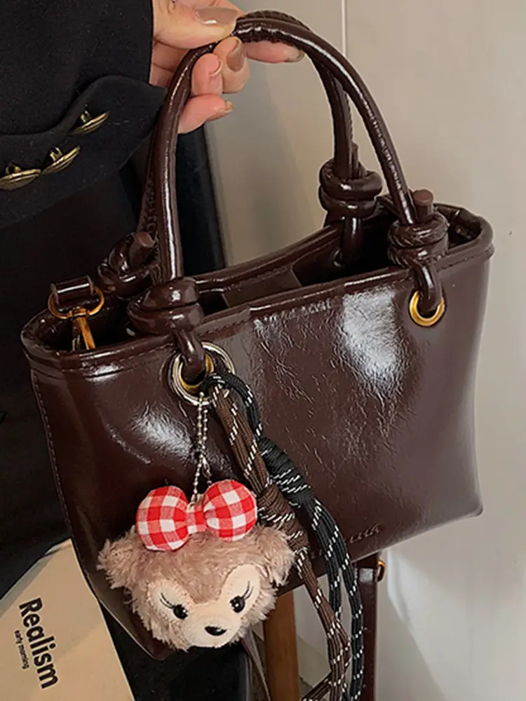 Women Satchel Bag Brown Leather Shoulder Crossbody 2025 - Image 8