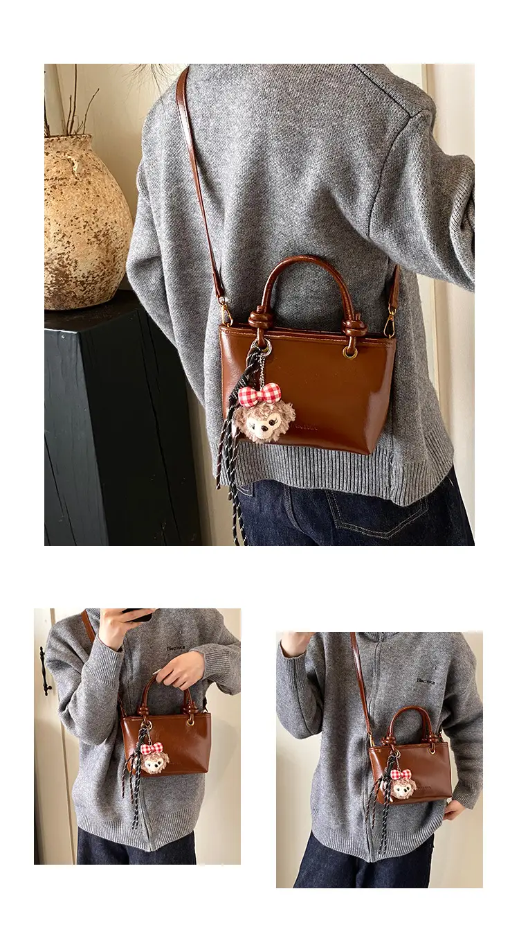Women Satchel Bag Brown Leather Shoulder Crossbody 2025 — feature 10