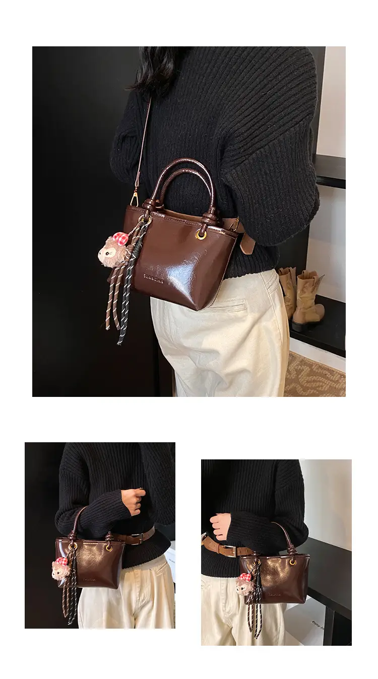 Women Satchel Bag Brown Leather Shoulder Crossbody 2025 — feature 12