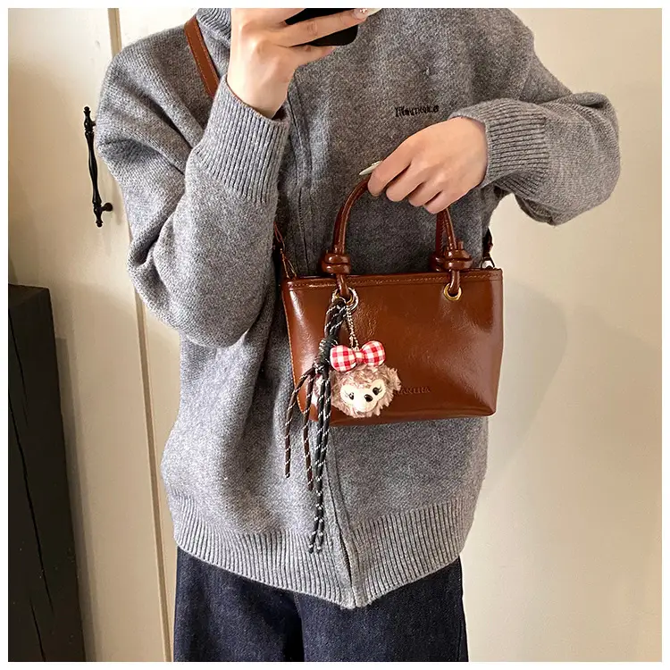 Women Satchel Bag Brown Leather Shoulder Crossbody 2025 — feature 18