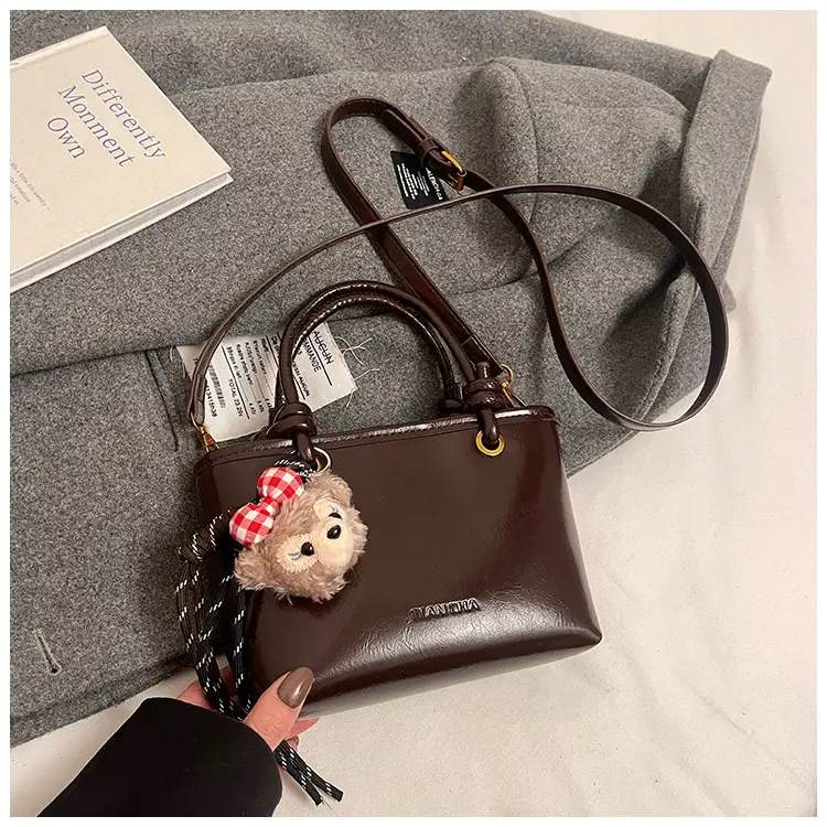 Women Satchel Bag Brown Leather Shoulder Crossbody 2025 - Image 2