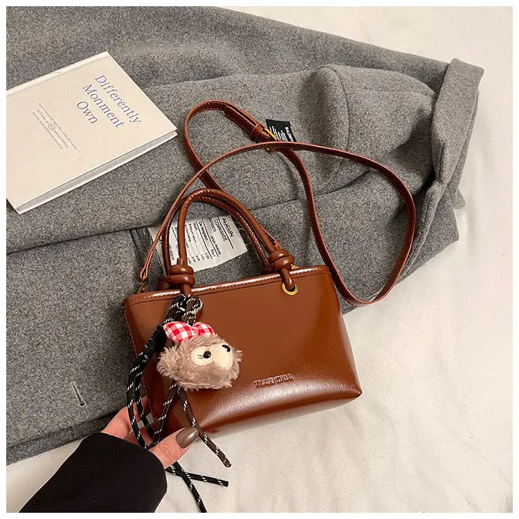 Women Satchel Bag Brown Leather Shoulder Crossbody 2025 - Image 3