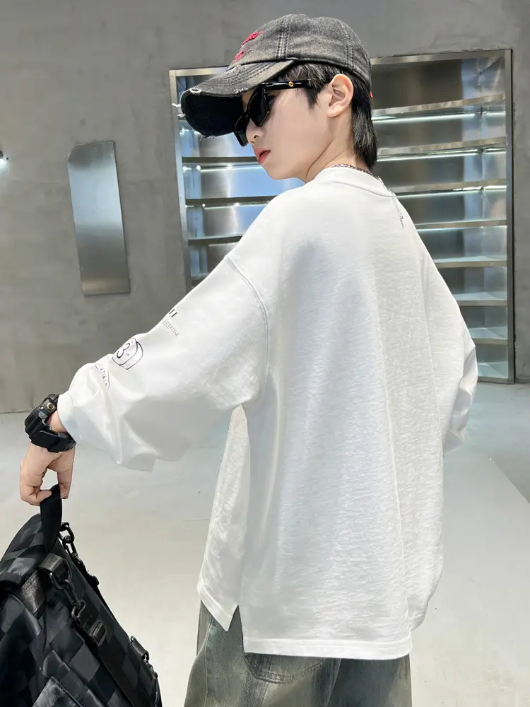 Children's Long Sleeve T-Shirt White Cotton Spring 2026 - Image 6