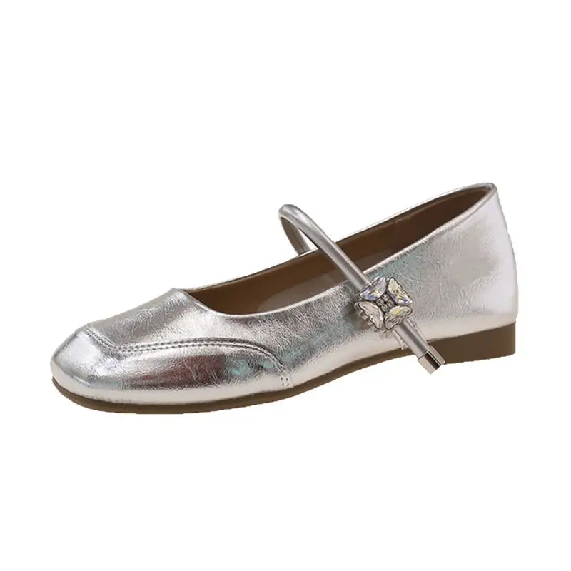 Fairy Style Shoes for Women, Beautiful Low-Heeled Flats with Skirts, French Evening Shoes, Thick Heels, Gentle Style Square-Toe Scoop Shoes - Image 8