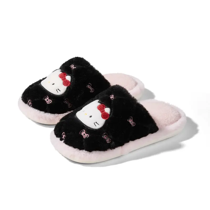 Nanbowan Cotton Slippers for Women in Winter Cartoon Cute Home Fleece-Lined Warm Outer Wear Girly Heart Furry Cotton Slippers for Women - Image 7