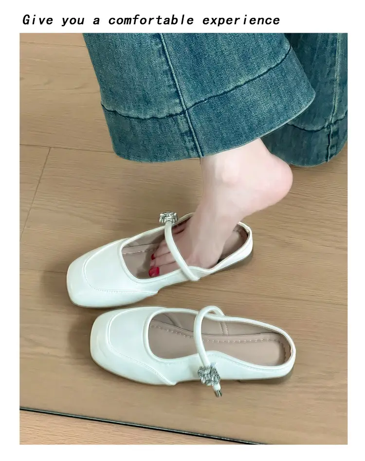 Women French Style Low Heel Mary Jane Sandals Silver — feature 7