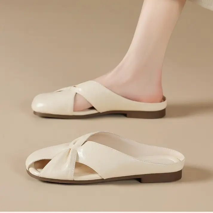 2025 Silver Metallic Flat Mules for Women - Image 7