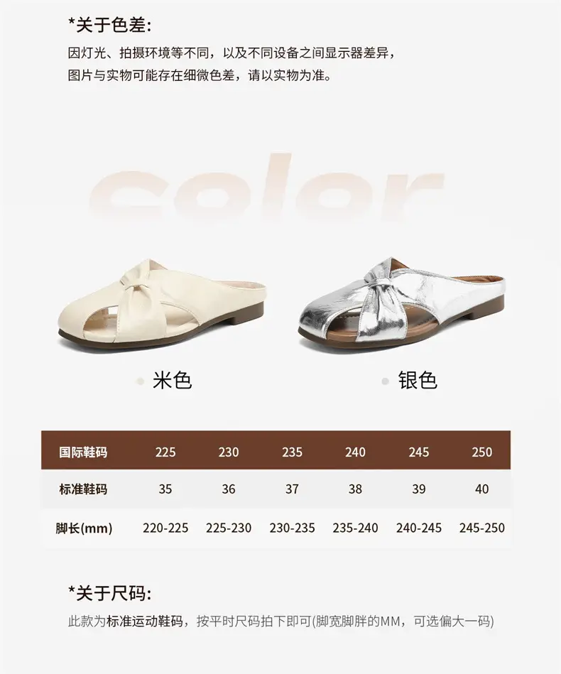 2025 Silver Metallic Flat Mules for Women — feature 3