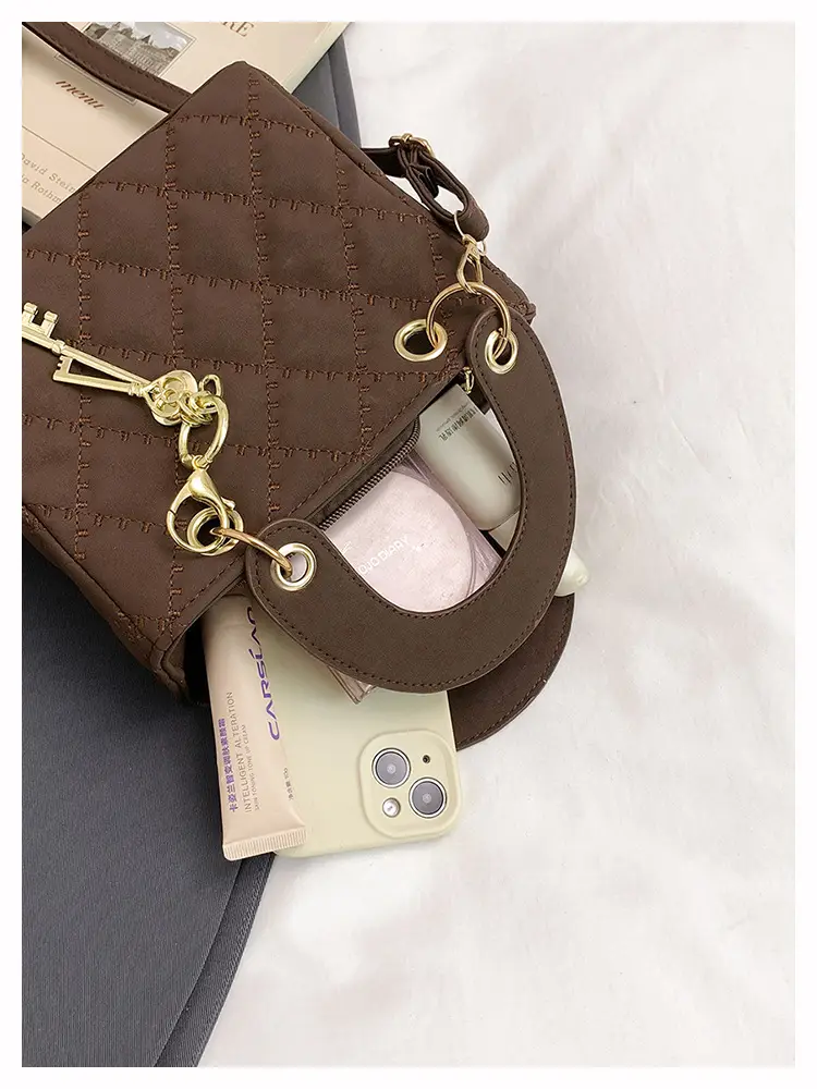 Black Quilted Shoulder Crossbody Bag for Women — feature 50