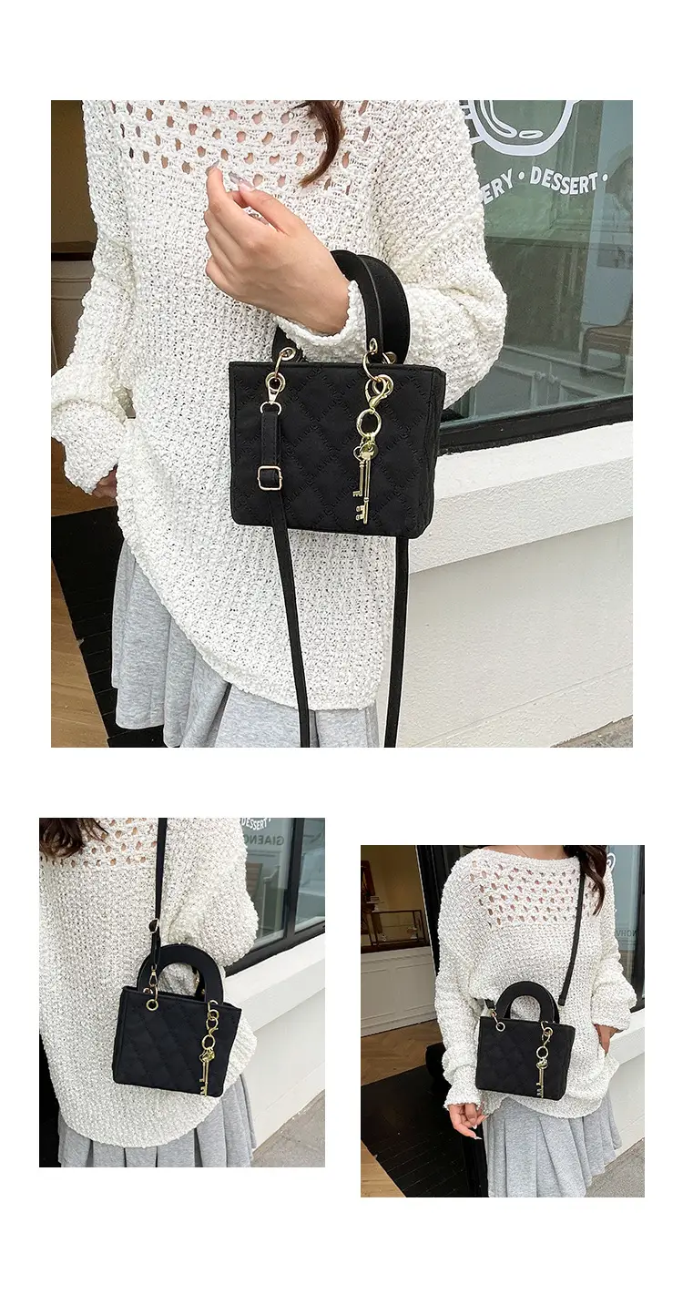 Black Quilted Shoulder Crossbody Bag for Women — feature 9