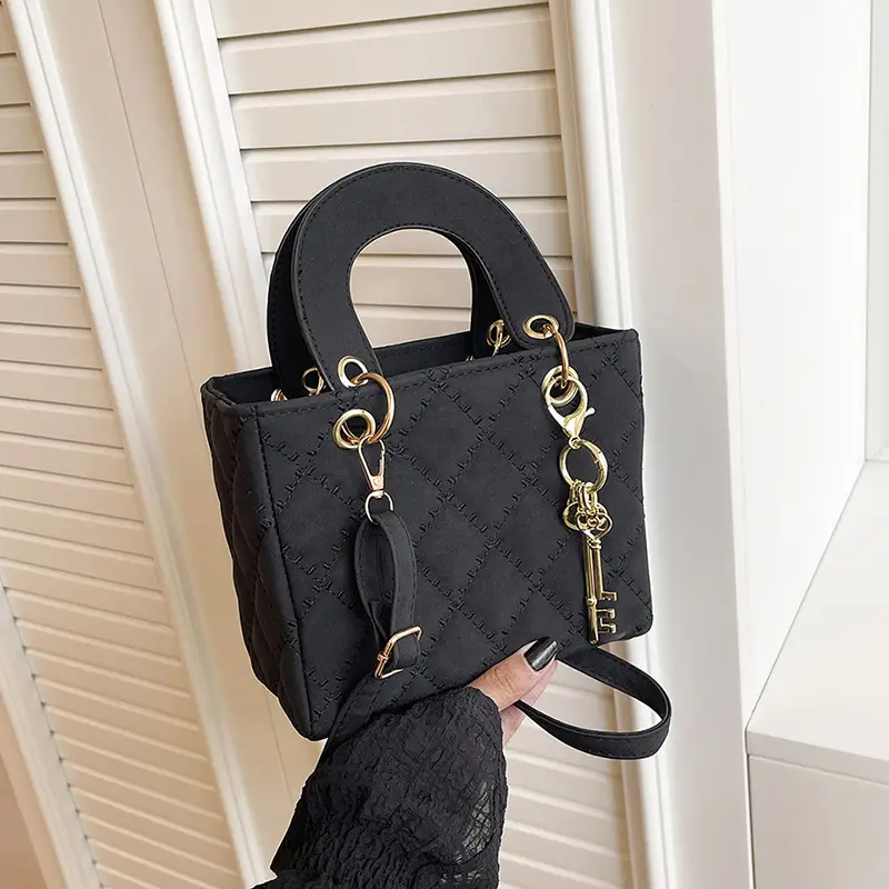 Black Quilted Shoulder Crossbody Bag for Women - Image 5