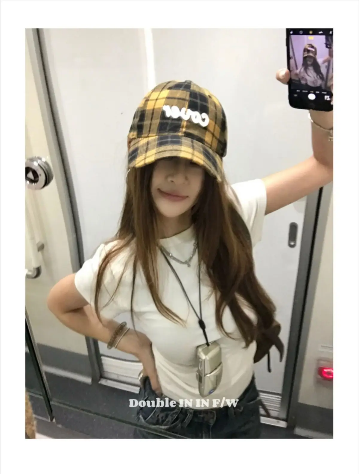 Double I Korean Version Plaid Cap Women Soft Top Duckbill Cap — feature 1