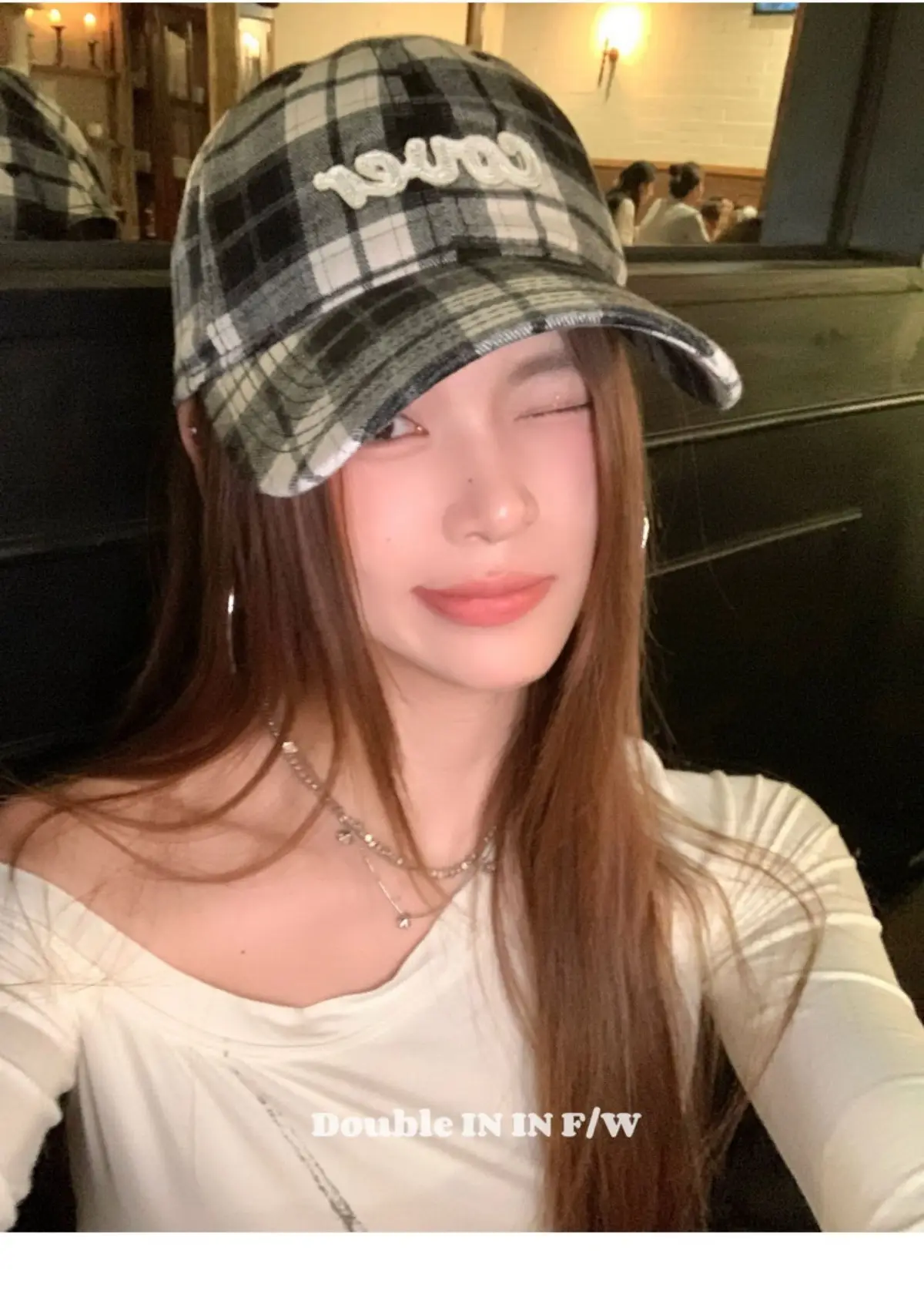 Double I Korean Version Plaid Cap Women Soft Top Duckbill Cap — feature 14