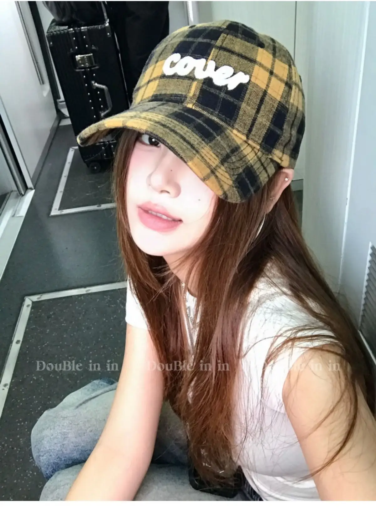 Double I Korean Version Plaid Cap Women Soft Top Duckbill Cap — feature 15