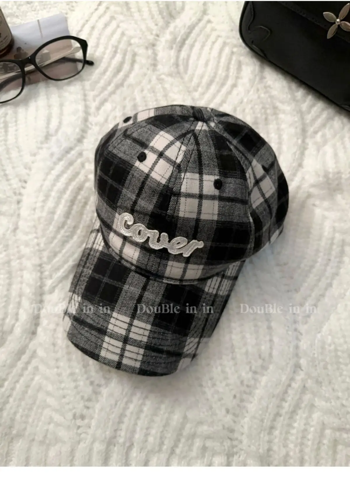 Double I Korean Version Plaid Cap Women Soft Top Duckbill Cap — feature 27