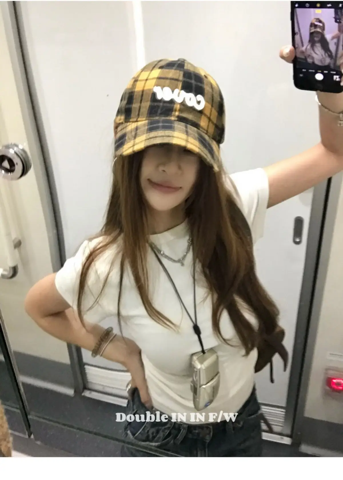 Double I Korean Version Plaid Cap Women Soft Top Duckbill Cap — feature 3