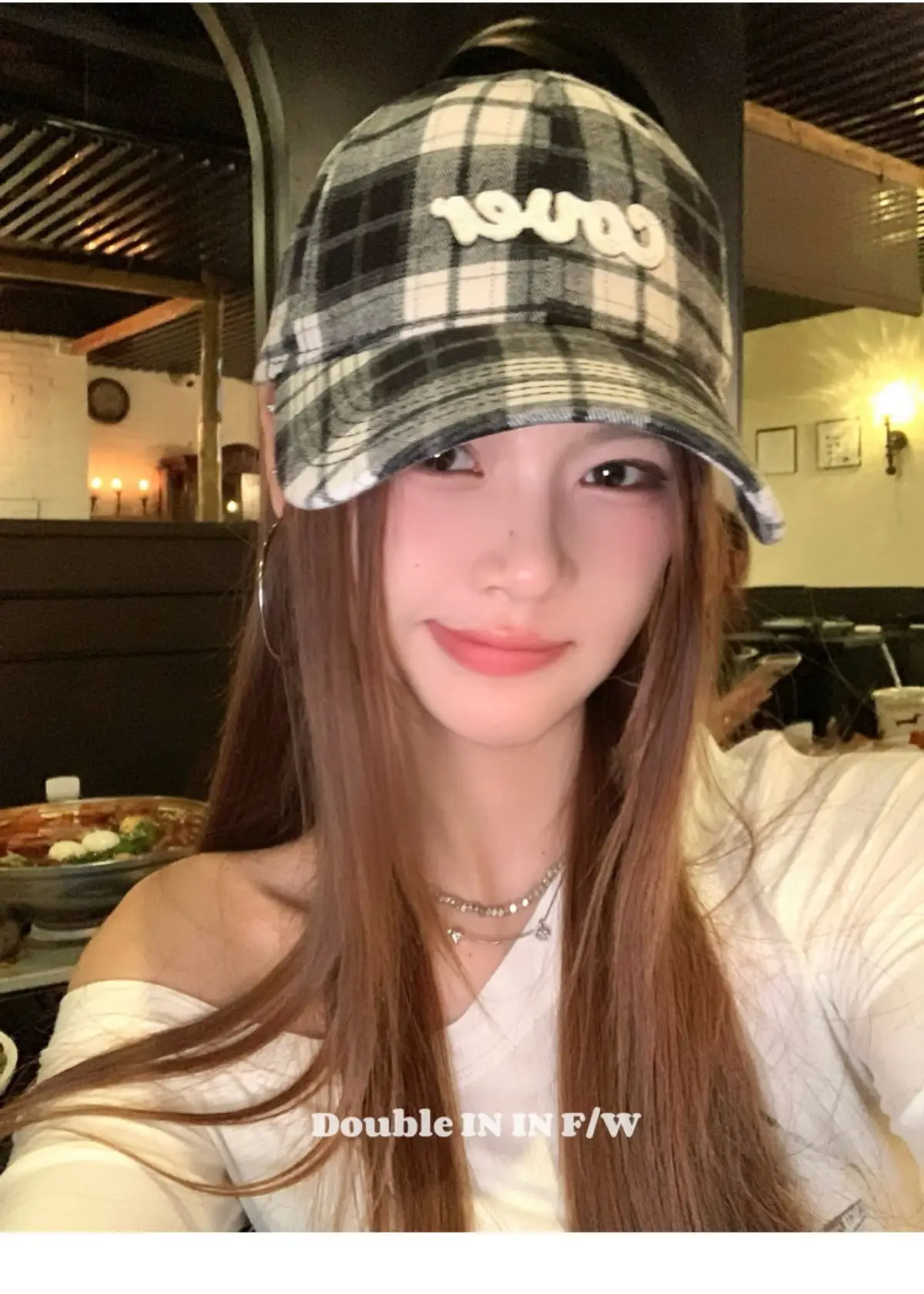 Double I Korean Version Plaid Cap Women Soft Top Duckbill Cap — feature 6