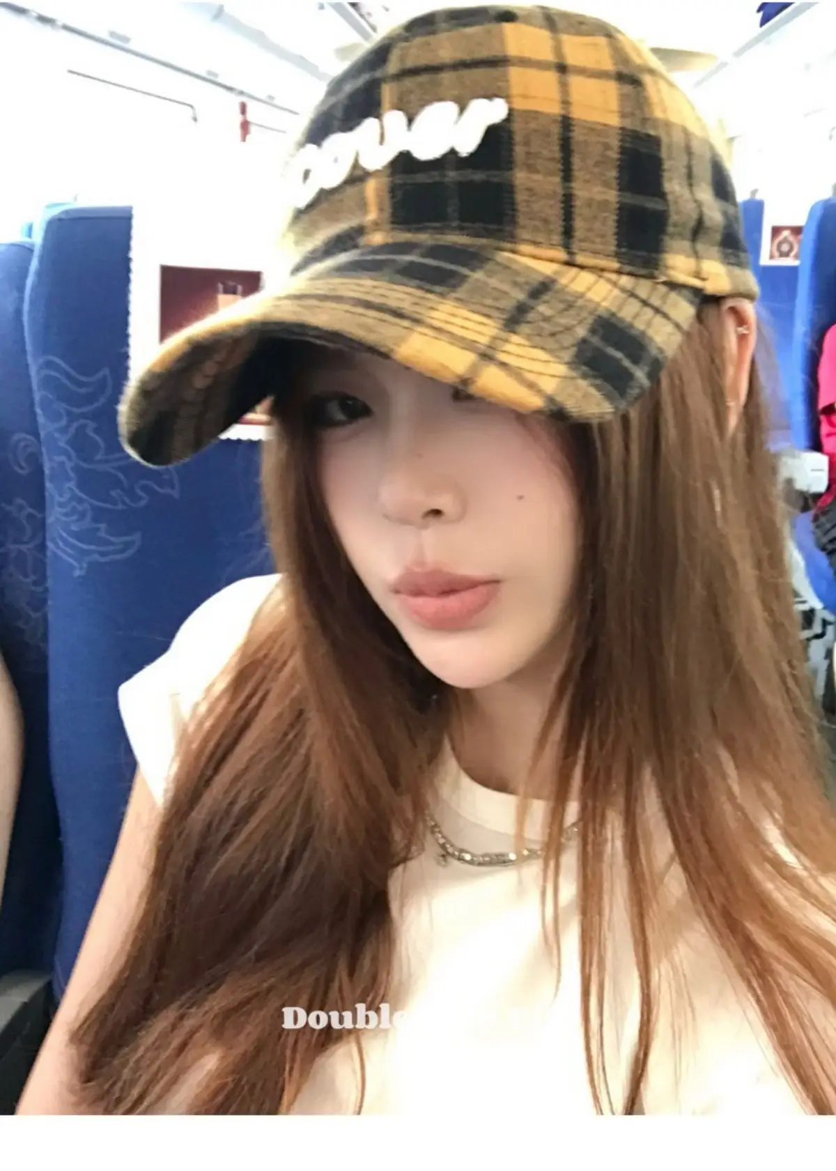 Double I Korean Version Plaid Cap Women Soft Top Duckbill Cap — feature 7