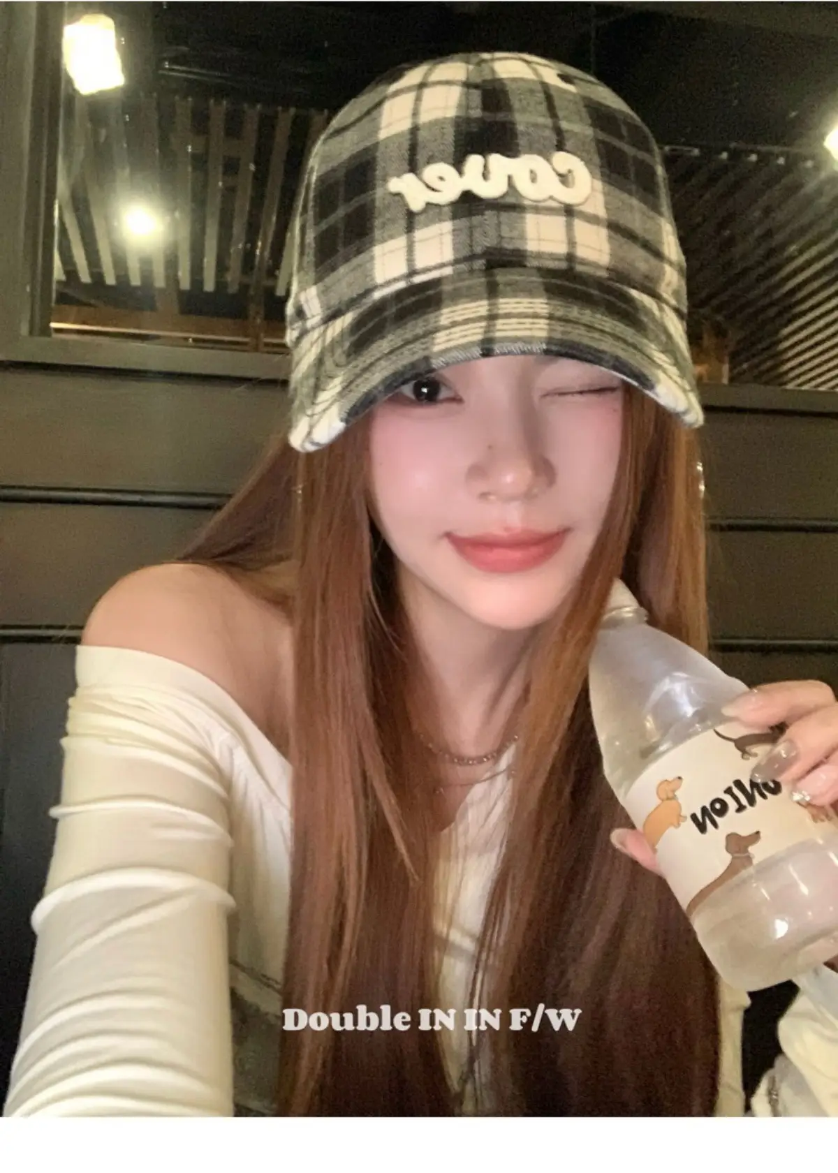 Double I Korean Version Plaid Cap Women Soft Top Duckbill Cap — feature 8