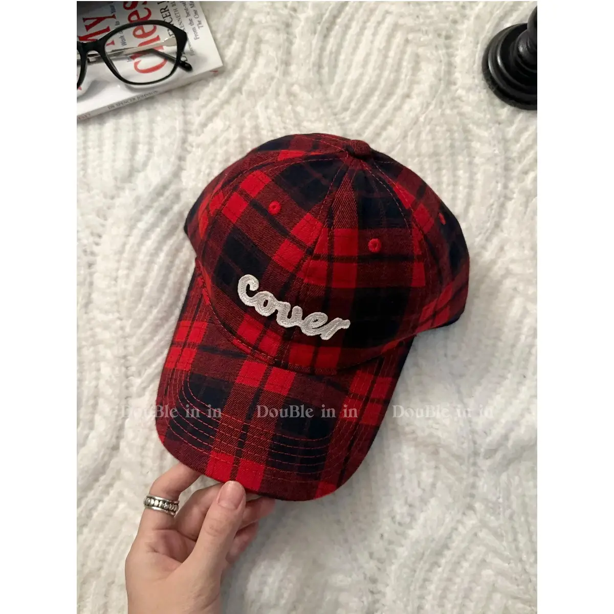 Double I Korean Version Plaid Cap Women Soft Top Duckbill Cap - Image 2