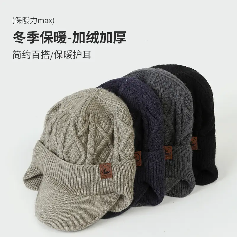 Men's Winter Warm Ear Protection Knitted Hat - Image 6