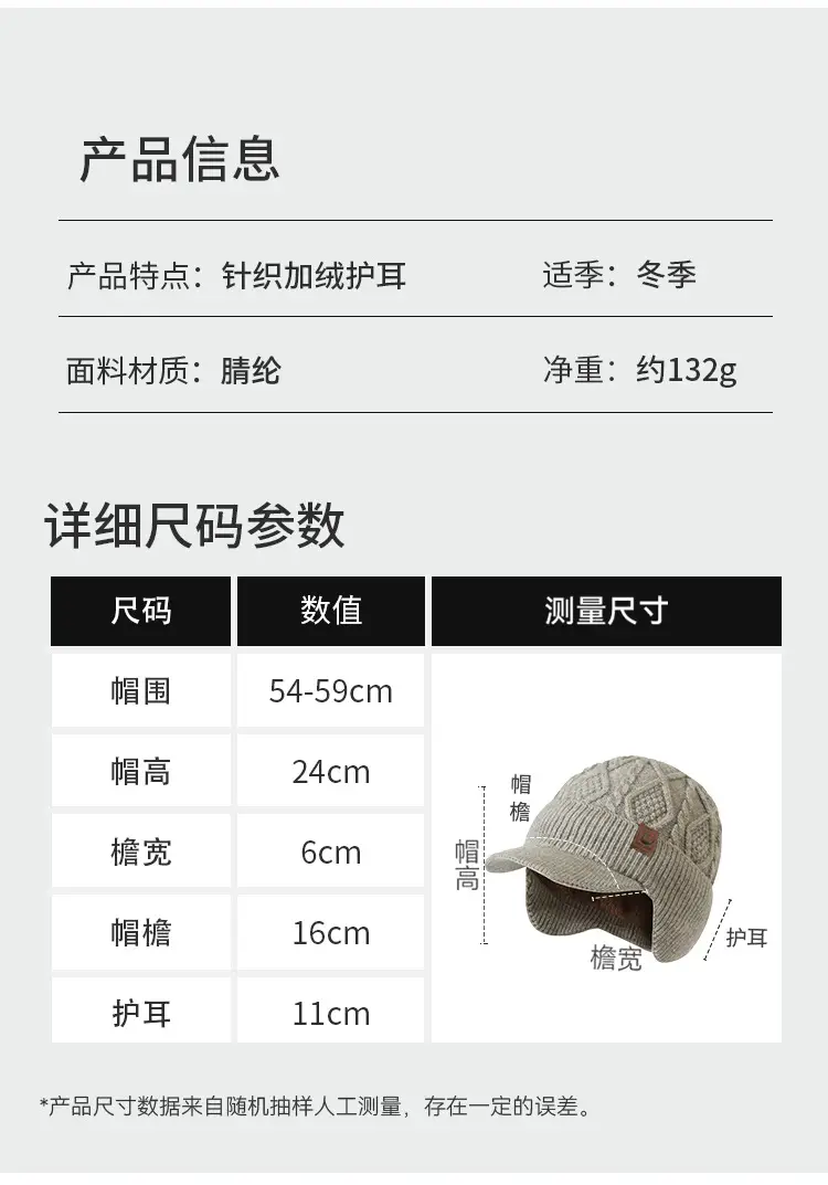 Men's Winter Warm Ear Protection Knitted Hat — feature 2