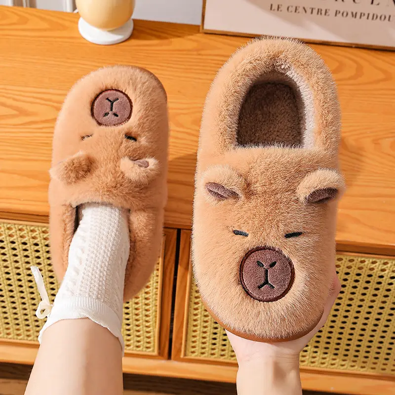 Female Winter Cartoon Cute Non-Slip Indoor Home Soft-Soled Family Outdoor Wear Kidsren's Cotton Slippers