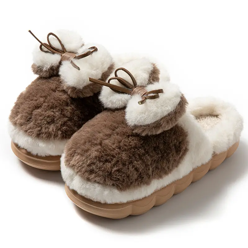 Thick-Soled, Comfortable Slippers for Postpartum Care, Autumn and Winter Indoor Hotel Dormitory Warm Fleece-Lined Lightweight Couple Cotton Slippers - Image 2