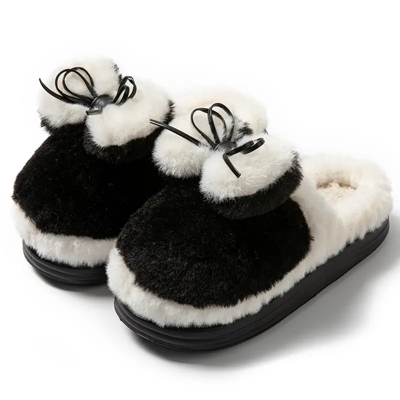 Thick-Soled, Comfortable Slippers for Postpartum Care, Autumn and Winter Indoor Hotel Dormitory Warm Fleece-Lined Lightweight Couple Cotton Slippers - Image 3