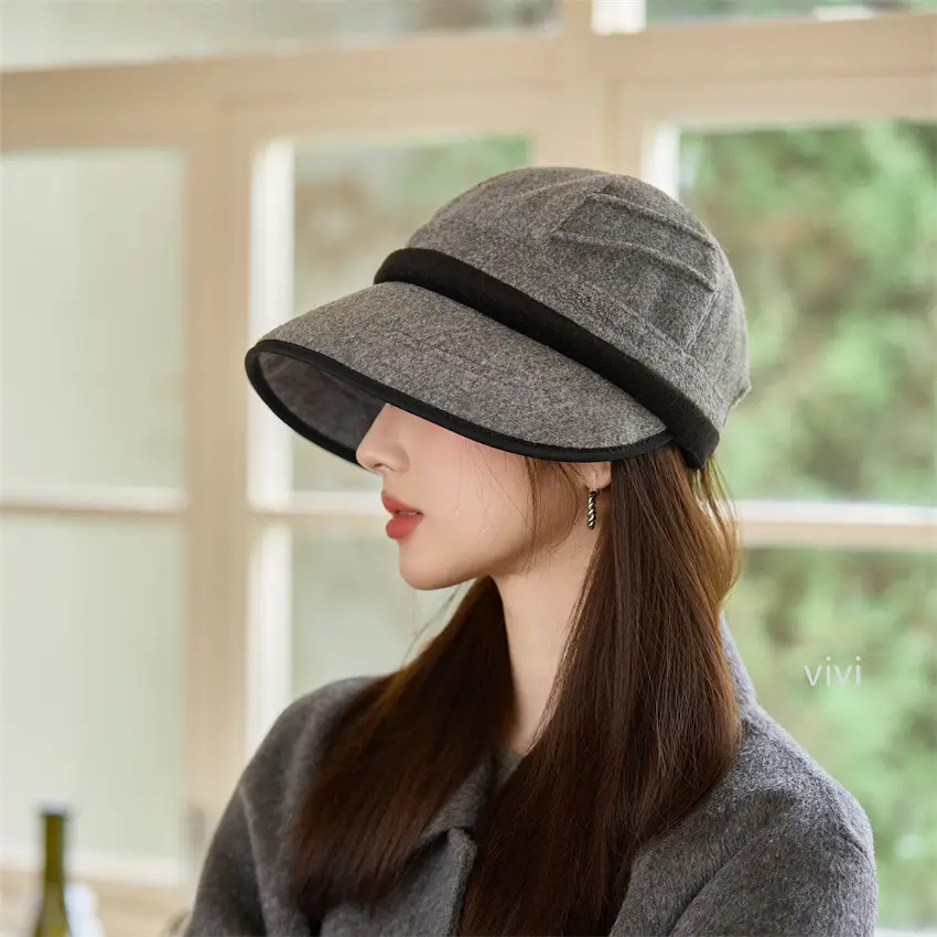 Women Wool Peaked Cap Windproof Warm Winter Hat - Image 3